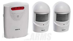 Wireless garden burglar alarm with 2 weatherproof sensors