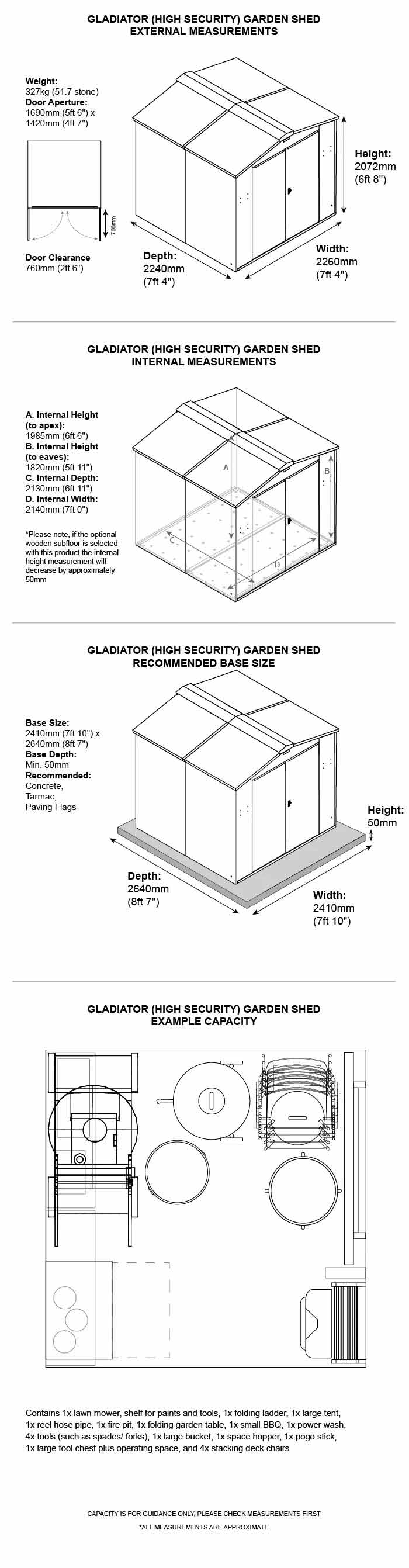 Asgard Gladiator Dimensions