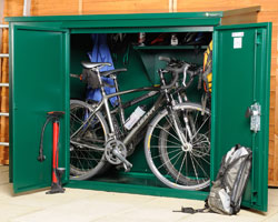 Asgard Addition metal bike shed 6x3 from Gardien | garden security
