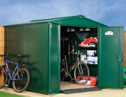 Asgard Centurion metal bike shed 5x7 from Gardien | garden security