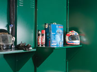 motorbike garage shelves and hooks