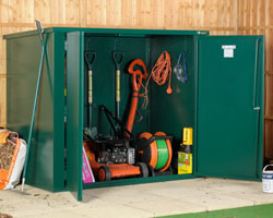 Asgard Gladiator large metal bike shed 7x7 from Gardien | garden security